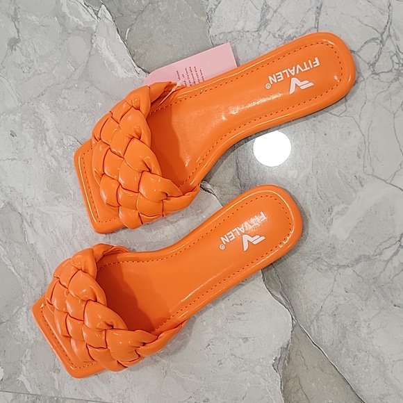 Fitvalen Shoes - Braided Womens Sandals Square Open Toe Fashion Slide Sandals Women Dressy Summer